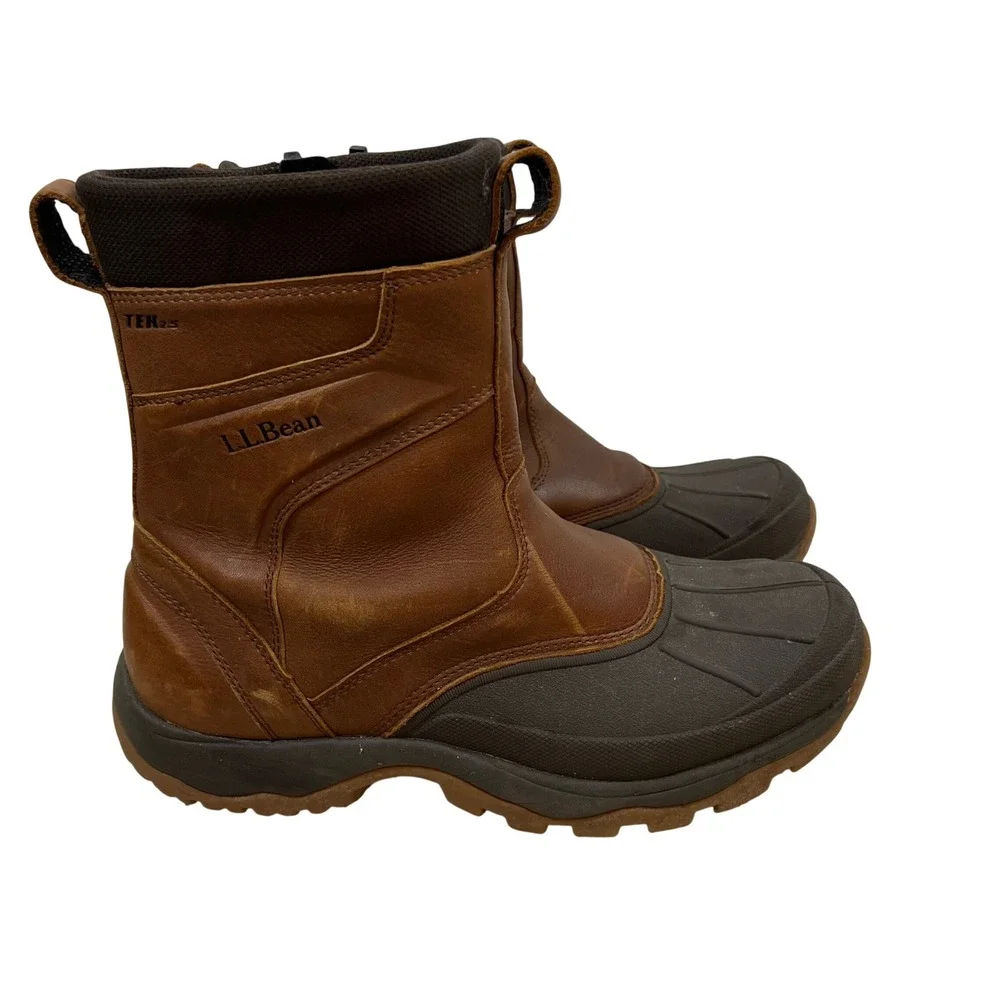 LL Bean Tek2.5 Primaloft Waterproof Winter Boots Mens 9.5 Brown Leather 507166